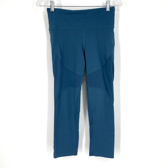 Lululemon Hot Pursuit High Rise Crop 21" Size 6 Petrol Blue - Picture 8 of 8